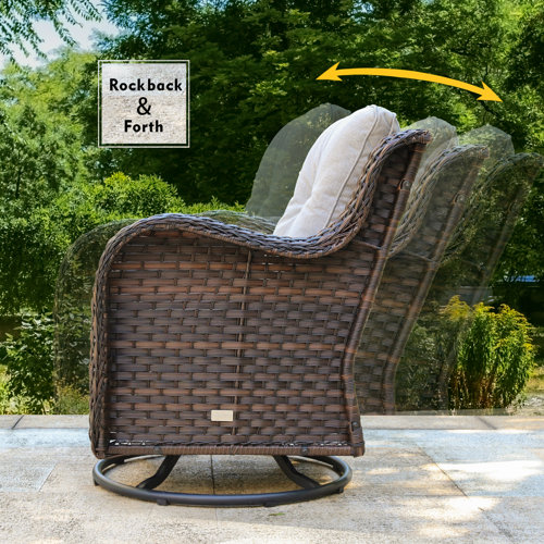 Bayou Breeze Brice Rocking Swivel Patio Chair with Cushions & Reviews